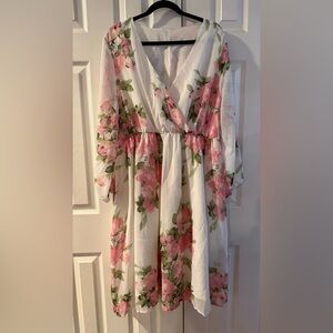 SHEIN Curve Pink and Green Dress